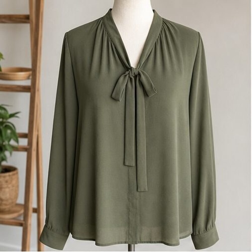 Olive V Neck Top
